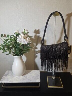 Gorgeous Made in India Beaded Fringe Evening Bag Shoulder Purse!